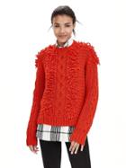 Banana Republic Womens Textured Cable Knit Crew Pullover Size L - Tamale