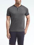 Banana Republic Mens Luxury Touch Color Block Henley - Gray