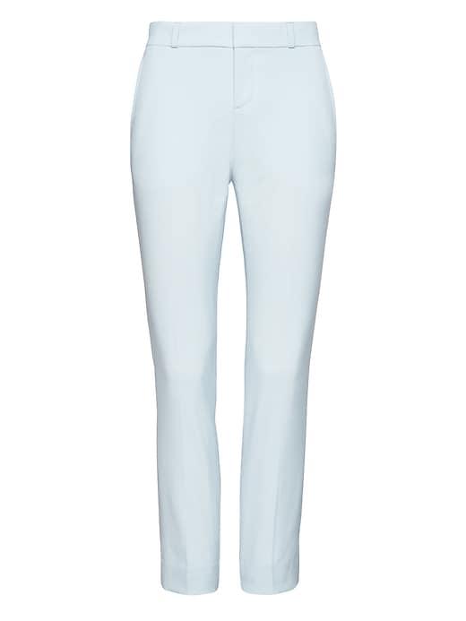 Banana Republic Womens Ryan Slim Straight-fit Machine-washable Italian Wool Blend Pant Ice Blue Size 14