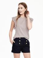 Banana Republic Womens Sleeveless Ruffle Sweater Size L - Millstone