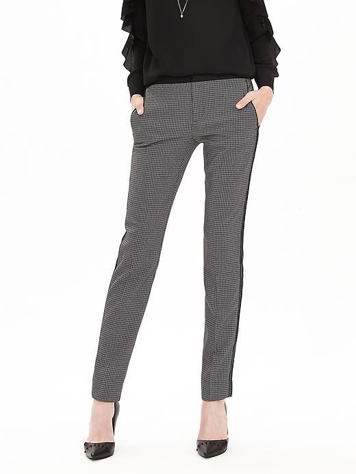 Banana Republic Piped Jacquard Slim Ankle Pant Size 0 Petite - Black White Novelty