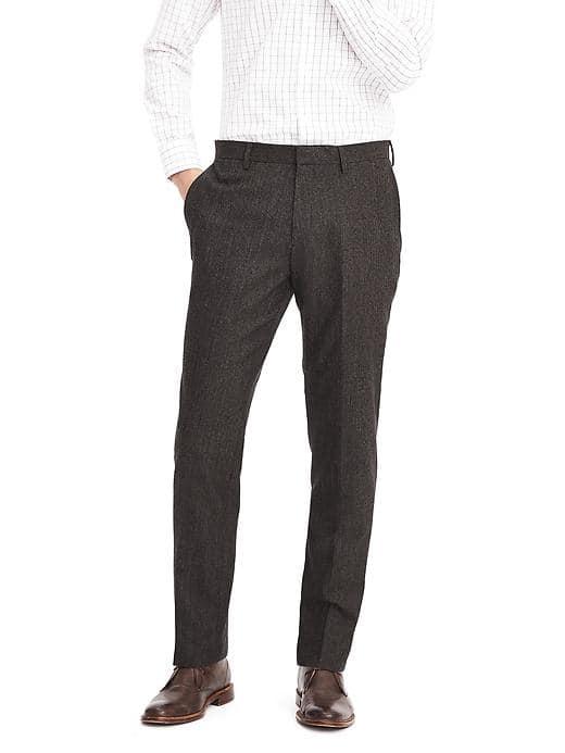 Banana Republic Mens Standard Nanotex Wool Dress Pant - Flannel Taupe
