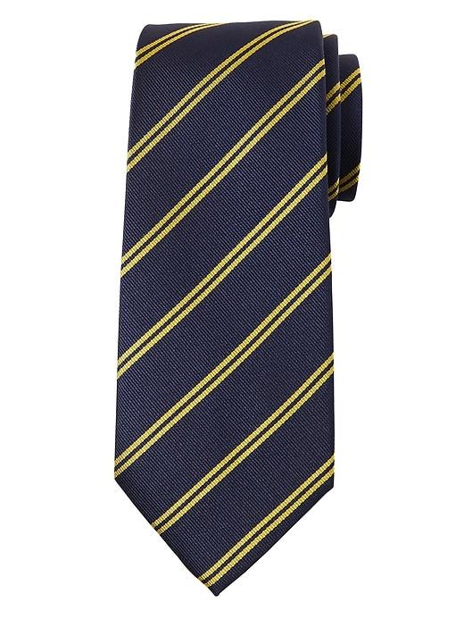 Banana Republic Double Stripe Silk Nanotex Tie