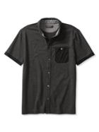 Banana Republic Mens Luxe Touch Birdseye Shirt Size L Tall - Black