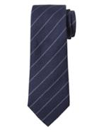 Banana Republic Mens Double Pinstripe Linen-silk Nanotex Tie Navy Size One Size