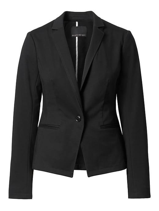 Banana Republic Womens Life In Motion Classic-fit Ponte Blazer Stay Black Size 2