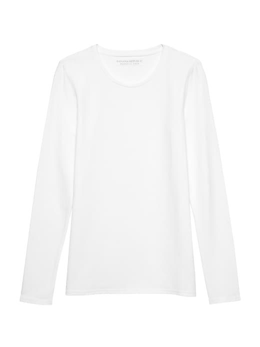 Banana Republic Womens Stretch Cotton-modal Fitted Crew-neck T-shirt White Size Xs