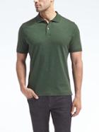 Banana Republic Mens Luxury Touch Polo - Heather Green