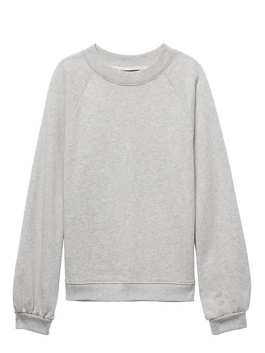 Banana Republic Womens French Terry Balloon-sleeve Couture Sweatshirt Chrome Gray Size S