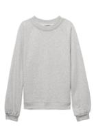 Banana Republic Womens French Terry Balloon-sleeve Couture Sweatshirt Chrome Gray Size S