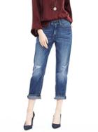 Banana Republic Womens Distressed Wash Boyfriend Jean Medium Wash Size 29