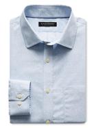 Banana Republic Mens Classic Fit Non Iron Micro Line Shirt Size L Tall - Peri