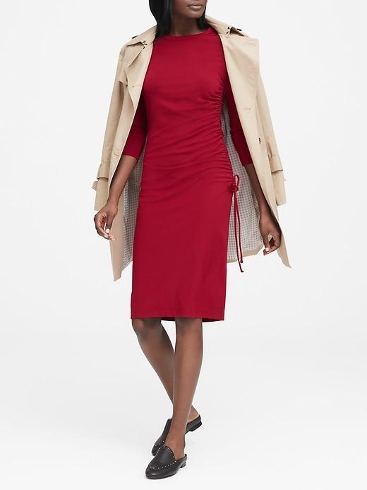 Banana Republic Soft Ponte Side-ruched T-shirt Dress