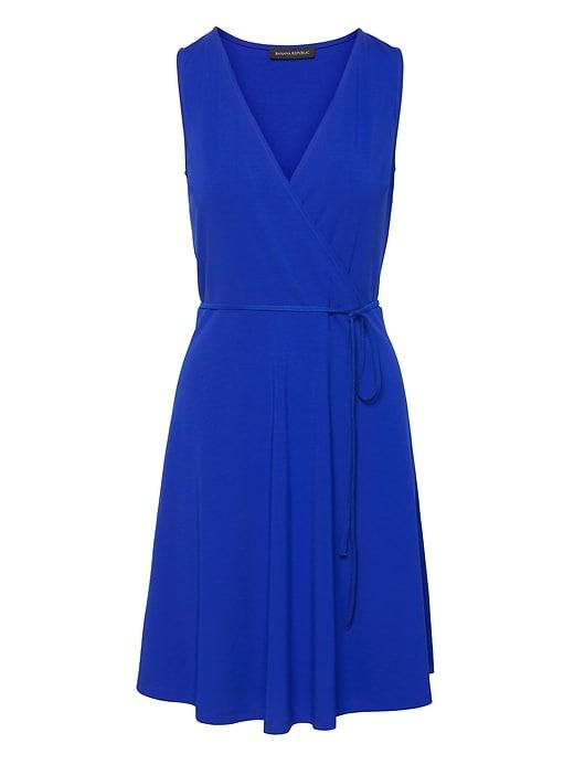 Banana Republic Womens Soft Ponte Wrap Dress Bright Blue Size 0
