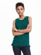 Banana Republic Womens Sleeveless Cable Knit Top Size L - Teal