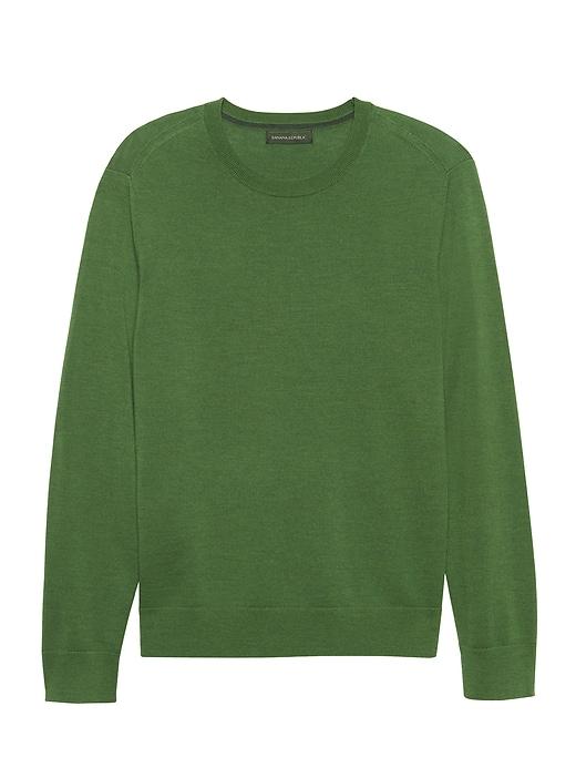 Banana Republic Mens Extra-fine Italian Merino Wool Crew-neck Sweater Simple Sprout Size Xl
