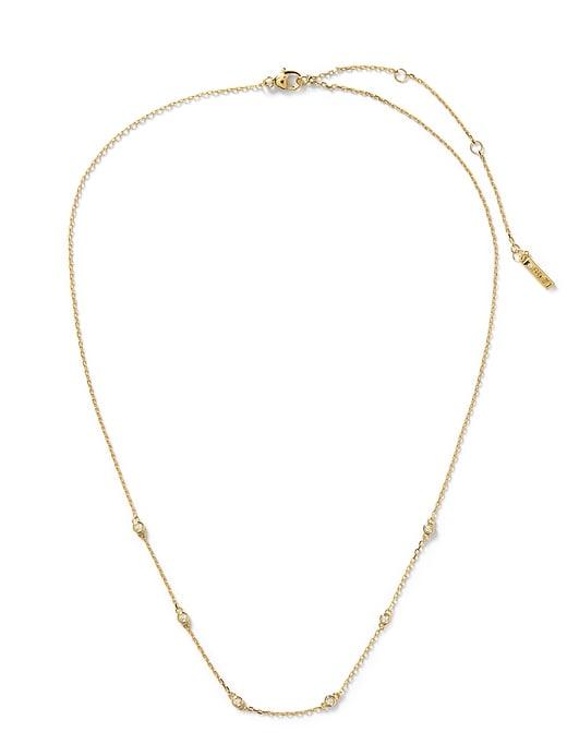Banana Republic Womens Everyday Luxuries 14k Gold-plated Cz Stone Necklace Gold Size One Size