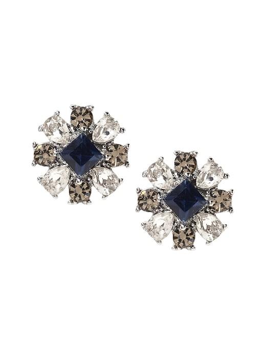 Banana Republic Womens Floral Stone Stud Earring Pacific Blue Size One Size