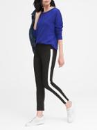 Banana Republic Womens Sloan Skinny-fit Side-stripe Ankle Pant Black With White Stripe Size 4