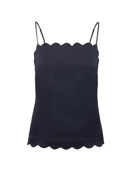 Banana Republic Womens Petite Scalloped Essential Camisole Navy Size Xs