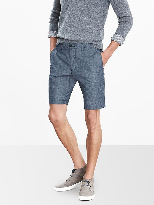 Banana Republic Mens Aiden Slim Chambray Short Size 36w - Blue