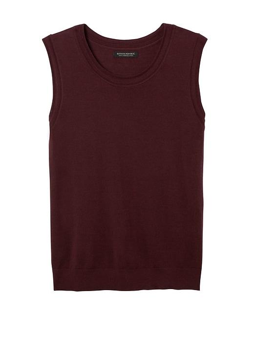 Banana Republic Womens Washable Merino Shell - Cranberry