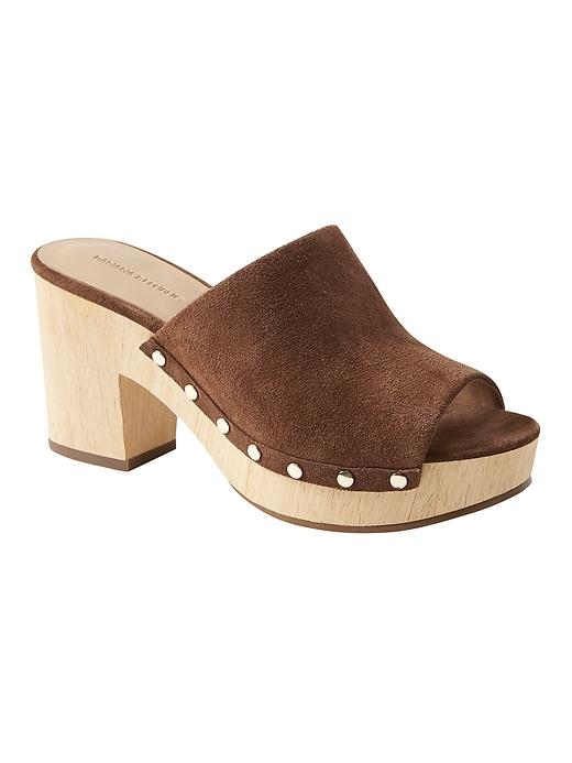 Banana Republic Womens Clog Sandal Nutmeg Suede Size 8
