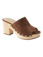 Banana Republic Womens Clog Sandal Nutmeg Suede Size 8