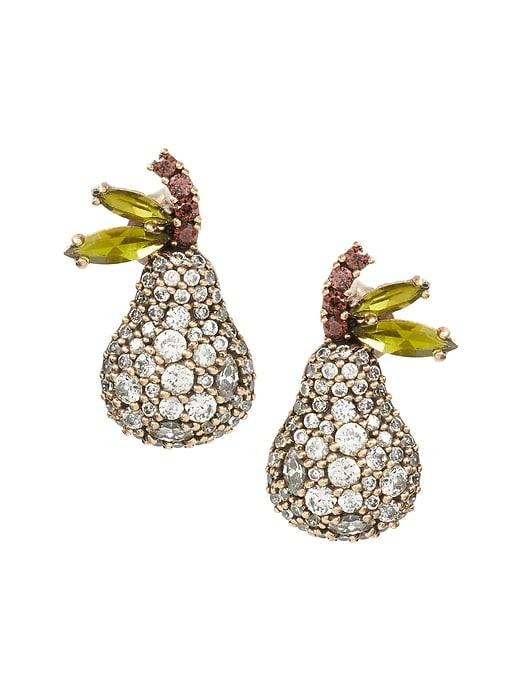 Banana Republic Womens Pave Pear Stud Earring Gold Size One Size