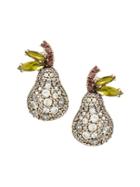 Banana Republic Womens Pave Pear Stud Earring Gold Size One Size