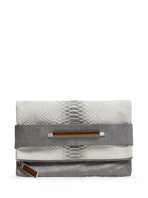 Banana Republic Womens August Handbags   Sorrento Foldover Clutch White Size One Size