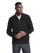 Banana Republic Mens Fashion Rib Merino Half Zip - Black