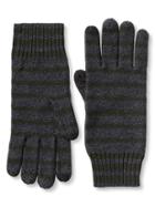 Banana Republic Mens Merino Stripe Glove Size One Size - Dark Charcoal Heather