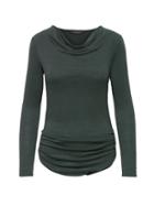 Banana Republic Womens Luxespun Cowl-neck Top Deep Olive Size M