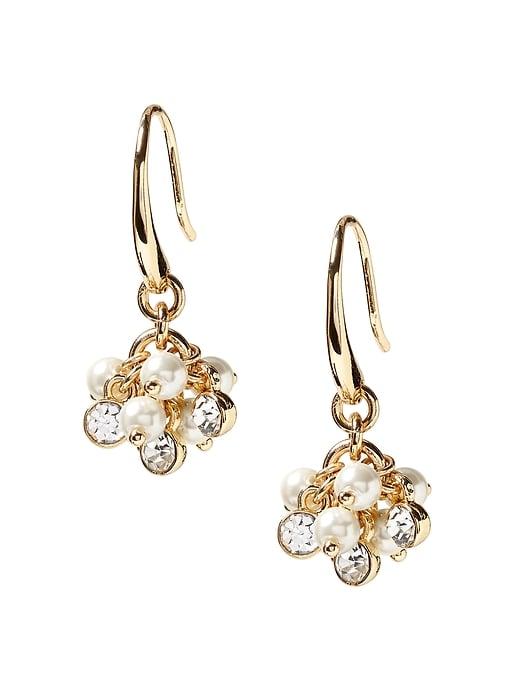 Banana Republic Womens Pearl Cluster Drop Earring Gold Size One Size
