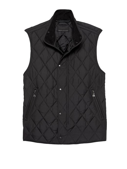 Banana Republic Mens Water-resistant Quilted Vest Black Size M