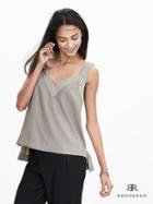 Banana Republic Womens Monogram Double Vee Tank Size L - Shenandoah Taupe