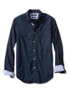 Banana Republic Mens Camden Fit Custom 078 Wash Multi Dot Shirt Size L Tall - Preppy Navy