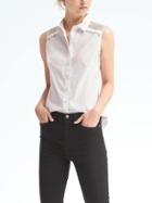 Banana Republic Easy Care Riley Fit Embroidered Shirt - White