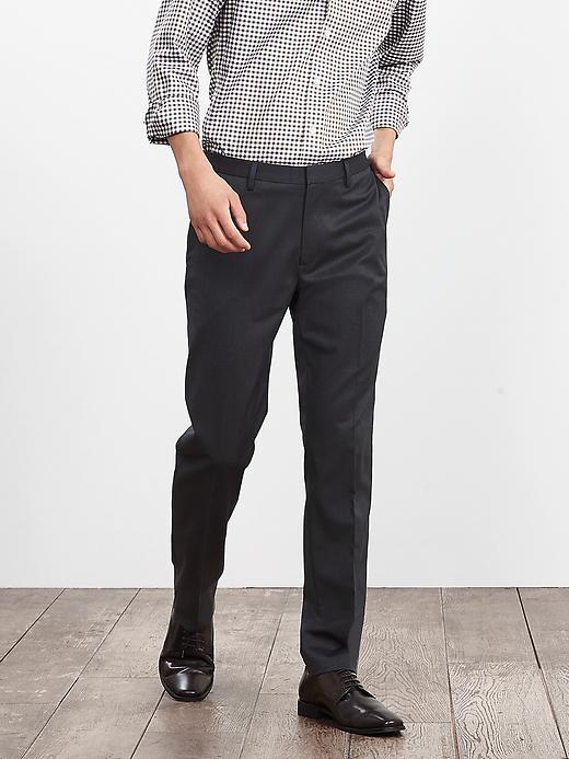 Banana Republic Mens Modern Slim Non Iron Charcoal Cotton Dress Pant Size 32w 36l Tall - Charcoal