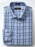 Banana Republic Mens Camden Fit Tri Gingham Supima Cotton Shirt - Blue Voyage