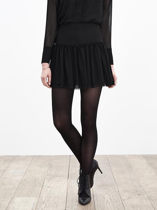 Banana Republic Womens Shirred Drop Waist Skirt Size 0 Petite - Black