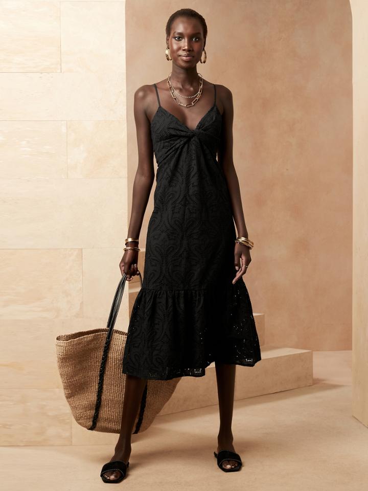 Eyelet Midi Dress