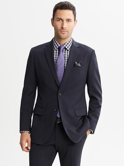 Banana Republic Tailored Navy Wool Two-button Blazer - Navy