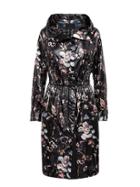 Banana Republic Womens Water-resistant Packable Rain Jacket Black Multi Size L