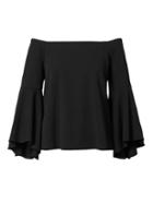 Banana Republic Womens Off-the-shoulder Bell-sleeve Top Black Size Xl