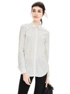 Banana Republic Womens Dillon Fit Pindot Shirt Size L - Black Dot