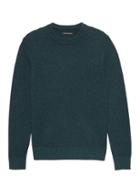 Banana Republic Mens Extra-fine Italian Merino Woolcrew-neck Sweater Deep Cedar Green Size Xs