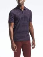 Banana Republic Mens Pique Thin Stripe Polo - Navy