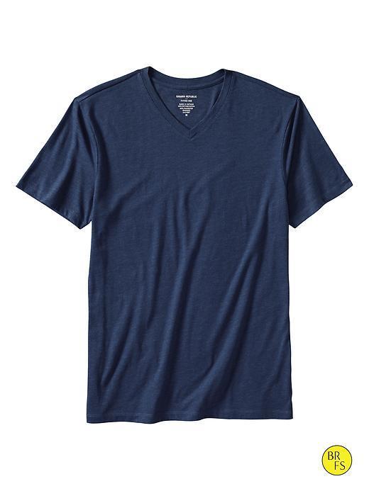 Banana Republic Factory Fitted V Neck Tee - Celestial Blue